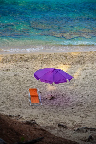 Koh Samui Nin Tropik Adasındaki Plaj Sandalyesi — Stok fotoğraf