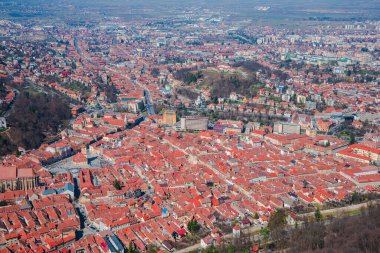 Prag 'ın havadan görünüşü Çek Cumhuriyeti' nin zirvesinden