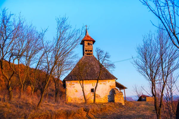 Ancienne Église Bois Dans Village — Photo