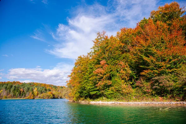 Hermoso Paisaje Otoñal Con Árboles Lago —  Fotos de Stock