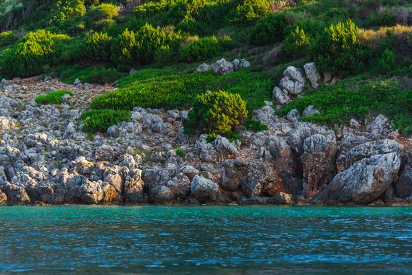 Rocky Cliff Zakynthos Beautiful Summer Day View Sea — Stock Photo, Image
