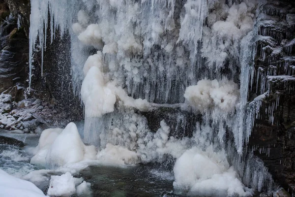 Cascade Gelée Intérieur Forêt — Photo