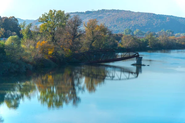 Increíble Paisaje Otoñal Bosque Río Parque Plitvice Jezera Croacia — Foto de Stock