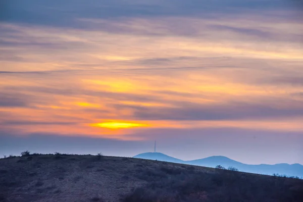 Geweldig Kleurrijke Zonsondergang Schilderachtig Uitzicht Natuur — Stockfoto