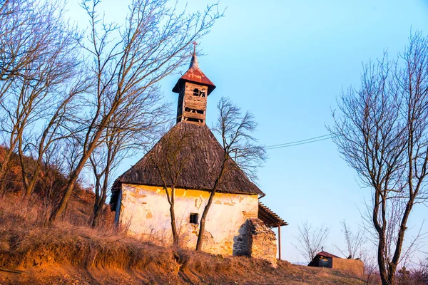 Vieille Église Coucher Soleil — Photo