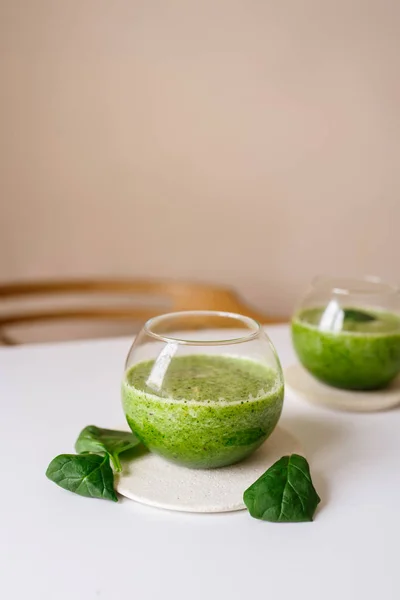 Frullato verde sano. Superfood — Foto Stock