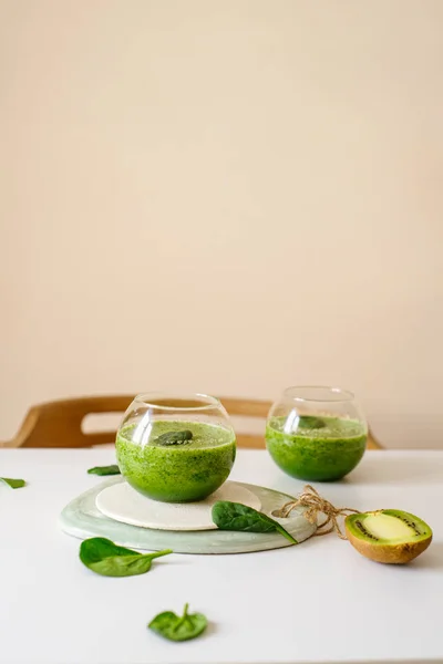 Frullato verde sano. Superfood — Foto Stock