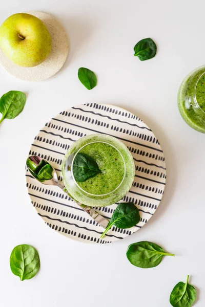 Batido verde saludable. Superfood Imagen de archivo