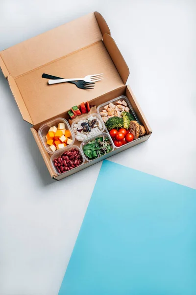 Healthy food in lunch box, minimal concept food work . Balanced