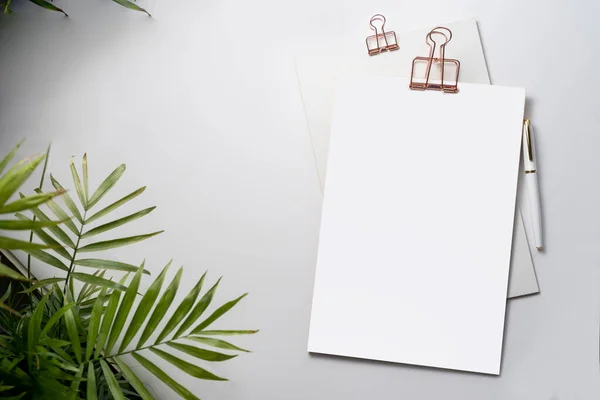 Conjunto Papelería Identidad Corporativa Blanco Plantilla Maqueta Marca Personal Hojas — Foto de Stock