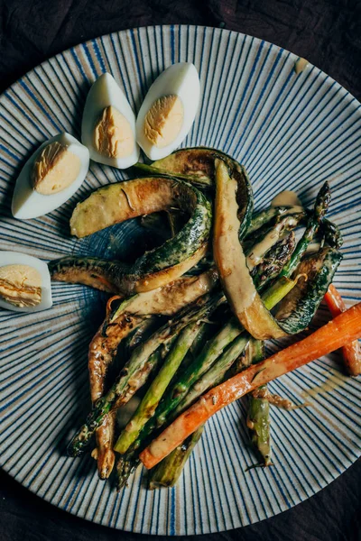 Légumes Sautés Crème Sauté Dans Casserole Sur Table Prêt Manger — Photo