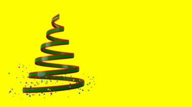 Sanatsal Büyüme Soyut Renkli Noel Ağacı ve Açılır Mutlu Noeller yaratıcı animasyonu. Noel Ağacı Hareketi Arkaplanı. Portföyümdeki diğer renk seçenekleri.