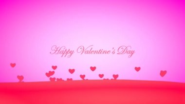 Yaratıcı bir şekilde kalp Word'den '' Happy Valentine's Day'' uçan. Romantik arka plan için Sevgililer günü, parti, düğün vb.,