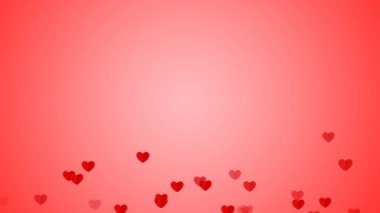 Kalp arka plan uçan yaratıcı döngüsü. Hareketli kalpler bağlı. Romantik arka plan için Sevgililer günü, parti, düğün vb.,