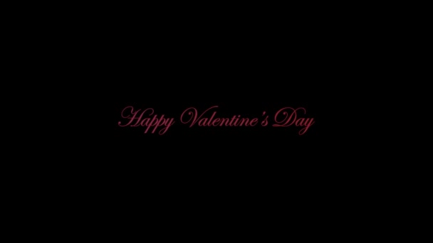 Kreativně Létající Srdce Slova Happy Valentine Den Romantické Zázemí Pro — Stock video