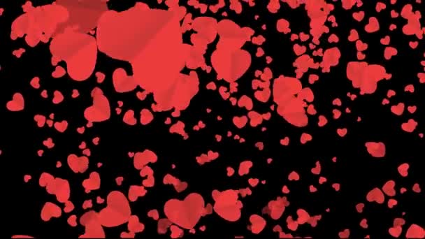 Падающие Сердца Сердечный Фон Свадьбы Дня Рождения Дня Святого Валентина — стоковое видео