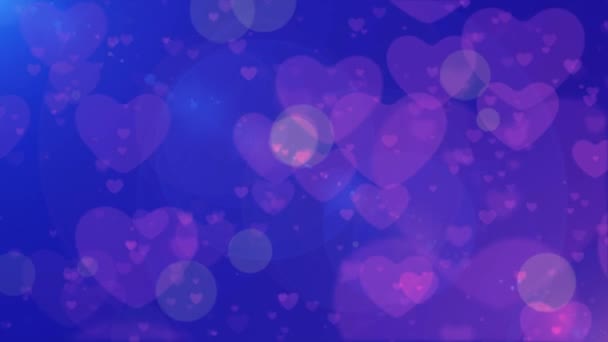 Looping Heart Bokeh Floating Glowing Heart Bokeh Valentines Day Romantic — Stock Video