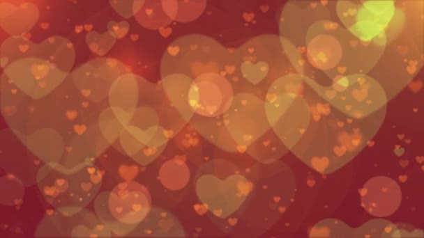 Looping Heart Bokeh Floating Glowing Heart Bokeh Valentines Day Romantic — Video