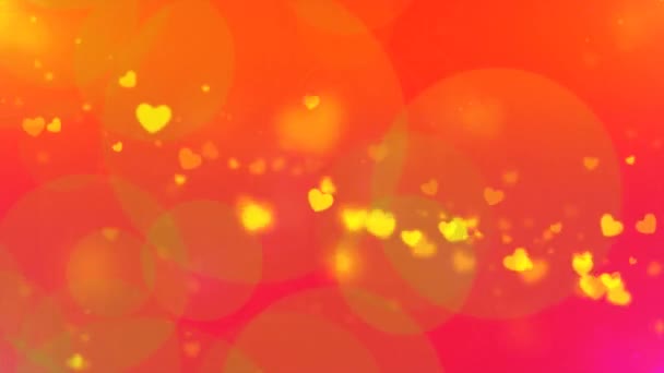 Looping Heart Bokeh Floating Glowing Heart Bokeh Valentines Day Romantic — Video