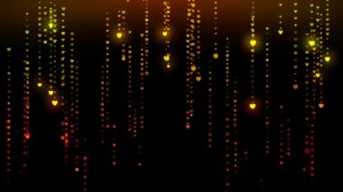 Parçacık çizgileri parlayan Glitter parçacıklar, yağmur, ışıltılı kalp düşen hareket Background.Animated Video zemin döngü çok renkli, dijital kalp yağmur.