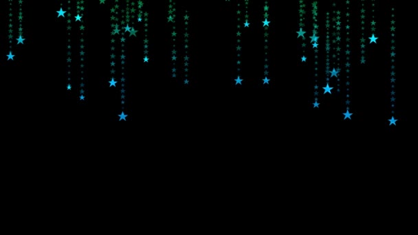 Sternschnuppen Glitzernde Teilchenschlieren Regnende Glühende Glitzerpartikel Bewegungshintergrund Animierte Videokulisse Mehrfarbige — Stockvideo