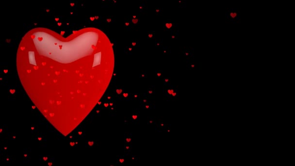 Танці Стрибки День Валентинки Серця Фон Серце Створює Підстрибуючий Серце — стокове відео