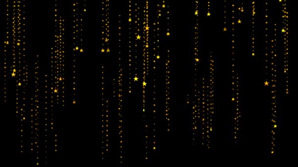 Vallende Ster Glinsterende Deeltjesstrepen Regen Gloeiende Glitter Deeltjes Beweging Achtergrond — Stockvideo