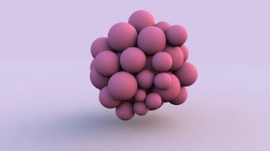 Yüzen ve hareket eden küre grubu. Topların soyut arkaplanı, 