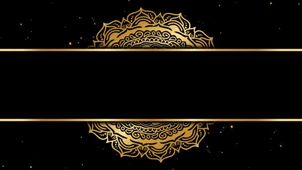 Премиум Вращающийся Мандала Королевский Дизайн Текущей Сверкающей Золотой Пылью Абстрактный — стоковое видео