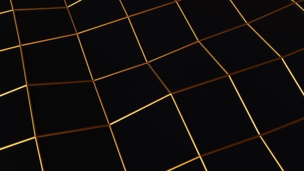 Naadloze Bewegende Zwarte Gouden Rooster Oppervlak Achtergrond Animatie Zwaaien Gouden — Stockvideo
