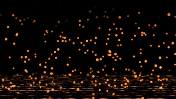 Abstract Golden Rain Background Shining Bokeh Sparkling Particles Golden Progressive — Stock Video