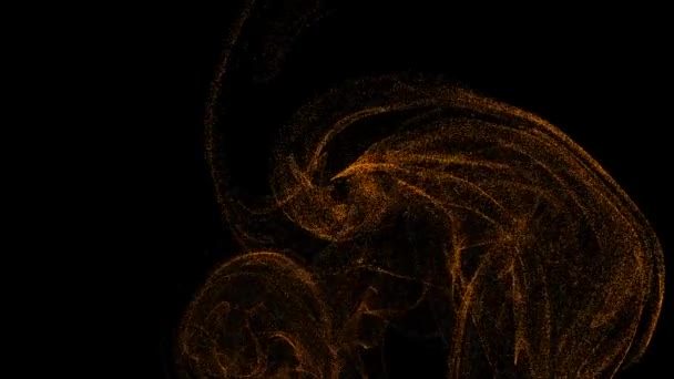 スローモーションアブストラクト輝くボケ輝く粒子と豪華な背景 ゴールデンプログレッシブパーティクルブックの背景 黄金の流体 液体を流れる — ストック動画