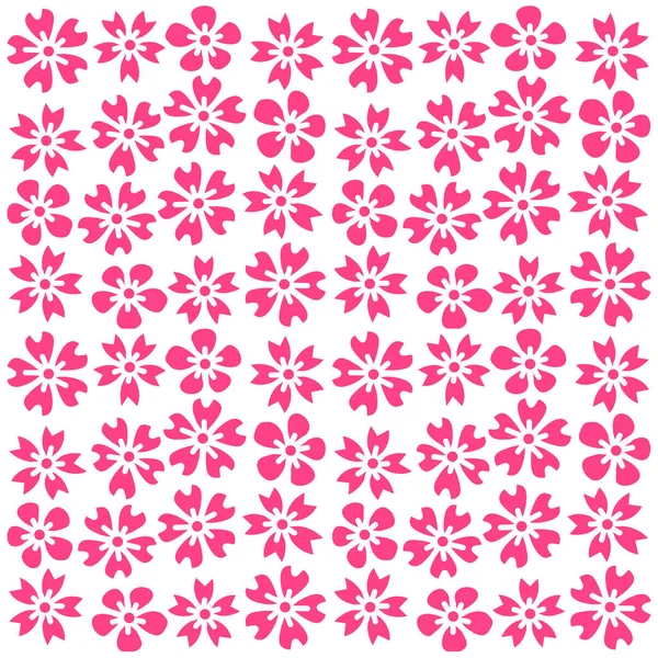 表面のパターン設計 ひな形 背景と壁紙の完璧な白地に花のピンク桜の花します — ストックベクタ