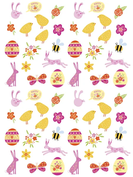 Lindo conjunto de iconos de Doodle vector de Pascua — Vector de stock