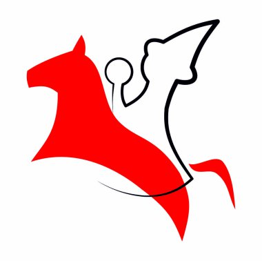 Kırmızı at üzerinde krakowski lajkonik