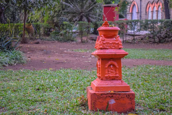 Fábrica de manjericão tradicional indiana no jardim de uma casa — Fotografia de Stock