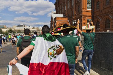 Rusya, Moskova, 17 Haziran 2018, Moskova 'da birçok Kızıl Meydan taraftarı, Moskova' da Fifa Şampiyonu, Dünya Kupası Fifa Rusya, Moskova, 17 Haziran 2018