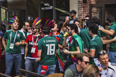 Rusya, Moskova, 17 Haziran 2018, Moskova 'da birçok Kızıl Meydan taraftarı, Moskova' da Fifa Şampiyonu, Dünya Kupası Fifa Rusya, Moskova, 17 Haziran 2018