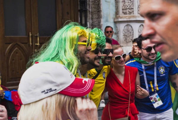 Rusya, Moskova, 17 Haziran 2018, Moskova 'da birçok Kızıl Meydan taraftarı, Moskova' da Fifa Şampiyonu, Dünya Kupası Fifa Rusya, Moskova, 17 Haziran 2018