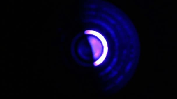 Primer Plano Las Luces Led Azules Giratorias Enfoque Suave — Vídeos de Stock