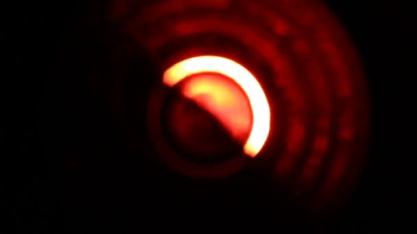 Extreme Close Soft Focused Spinning Red Led Lights — Stock Video