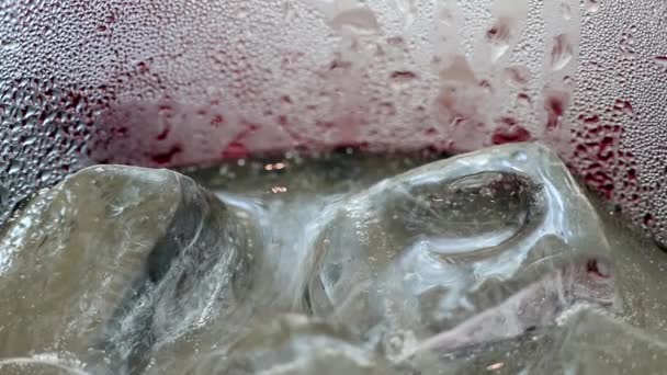 Kecantikan Abstrak Dalam Rincian Minuman Extreme Close Plum Jus Soda — Stok Video