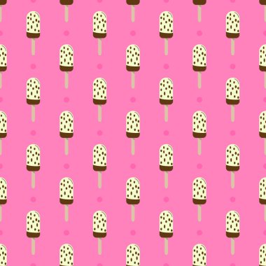 Dondurma veya buzlu şeker sorunsuz retro vektör desen lekeli ile dekore edilmiştir. Renkli yaz çöl - meyve buz lolly. Sarma, kumaş, arka plan, giyim, baskılar, duvar kağıdı için tasarım afiş. 