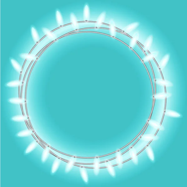 Circle Bright Garland Festive Decorations Glowing Lights Party Holiday New — Stock Vector