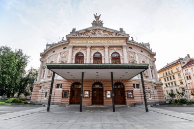 Ljubljana, Slovenya - 20 Mayıs 2018: Dış, Sloven Ulusal Opera ve Bale Tiyatrosu kuruldu 1918'de, Ljubljana, Slovenya