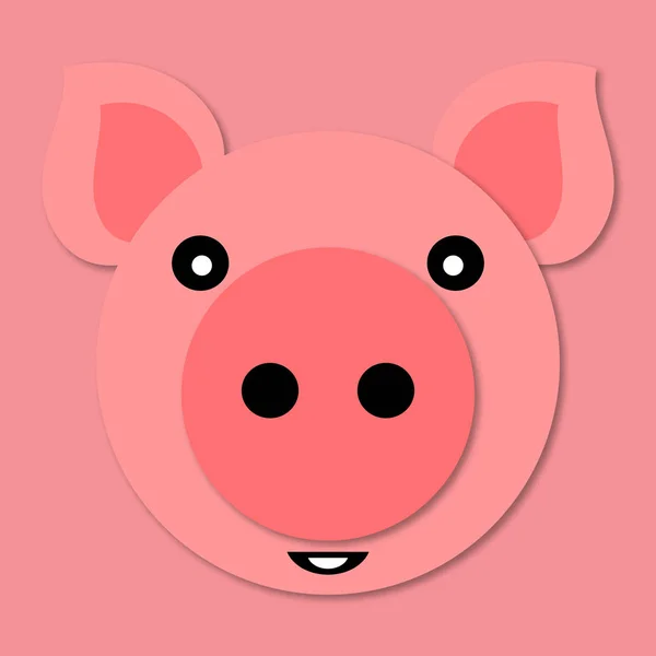 Lol Emoji Pig Muzzle Close Funny Cute Pig Face Cartoon — Stock Vector