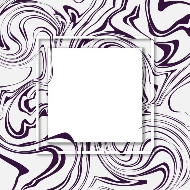 3D vektör kare çerçeve. Kağıt promosyon web banner sosyal medya mobil uygulamaları için kes. Satış ve indirim sahil yolu arka planlar soyut desenli. Dalgalar boyalı soyut yağı ile mermer arka plan bulanıklık.