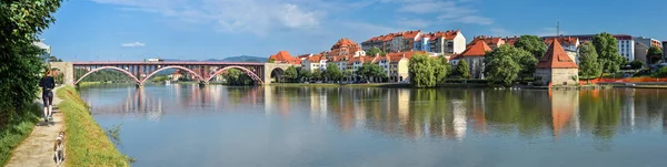 Марибор Словения Мая 2018 Года Панорама Города Марибор Словения Река — стоковое фото