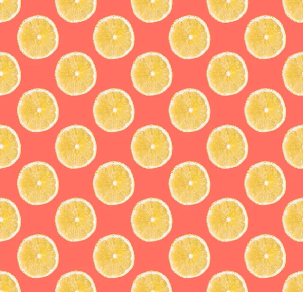 Fresh Yellow Lemon Slices Seamless Pattern Close Citrus Fruit Slices — Φωτογραφία Αρχείου