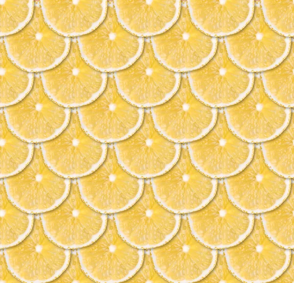 Frische Gelbe Zitronenscheiben Nahtloses Muster Nahaufnahme Von Zitrusfrüchten Hintergrund Studiofotografie — Stockfoto